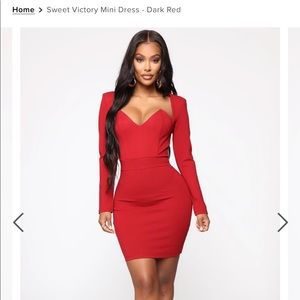 Fashion Nova Sweet Victory Mini Red Dress
